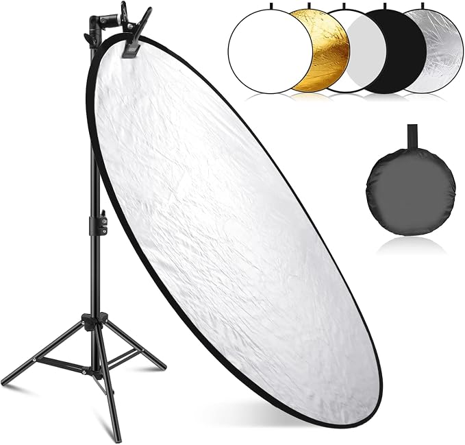 NEEWER 43"/110cm Light Reflector Kit, 5 in 1 Collapsible Round Reflector by Neewer