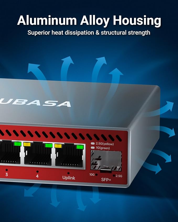 5-Port 2.5Gb Switch with 10Gb SFP+ Port, Less Heat Unmanaged Multigig Ethernet - Image 5