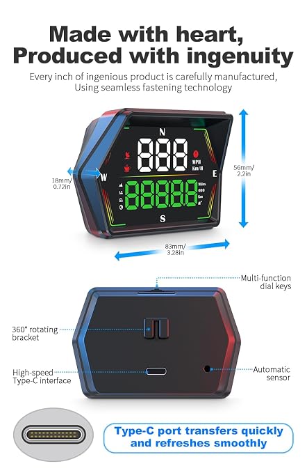 HUD Heads Up Display for Cars 2025 New Universal Digital GPS Speedometer LED - Image 3
