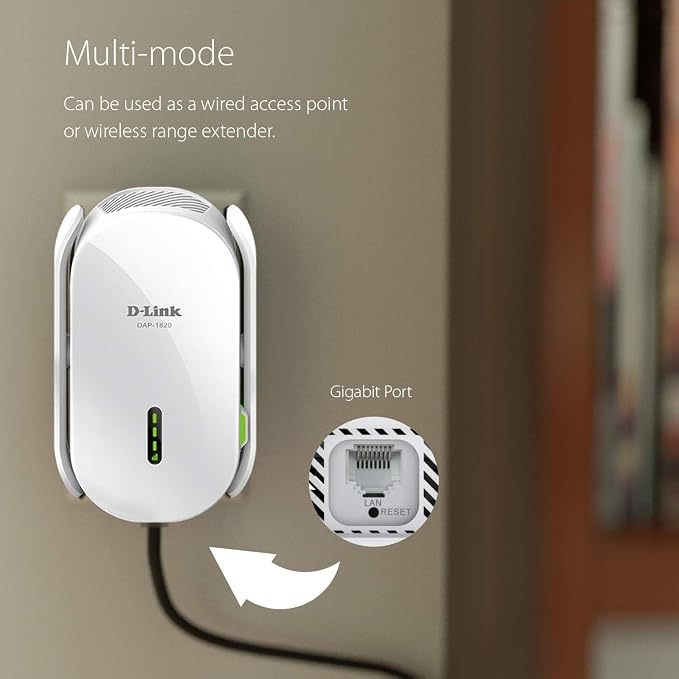 D-Link WiFi Range Extender, AC2000 Mesh Plug In Wall Signal Booster, Cover up - Image 5