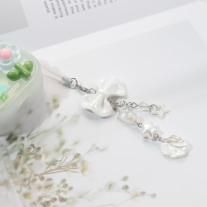 CMVFYL Beaded Camera Wrist Strap, Cute Phone Charms Strap, Pearl Bracelet Wrist - Image 8