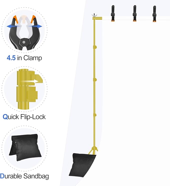 EMART Backdrop Stand 10x10ft Photo Studio Adjustable Background Stand Support - Image 5