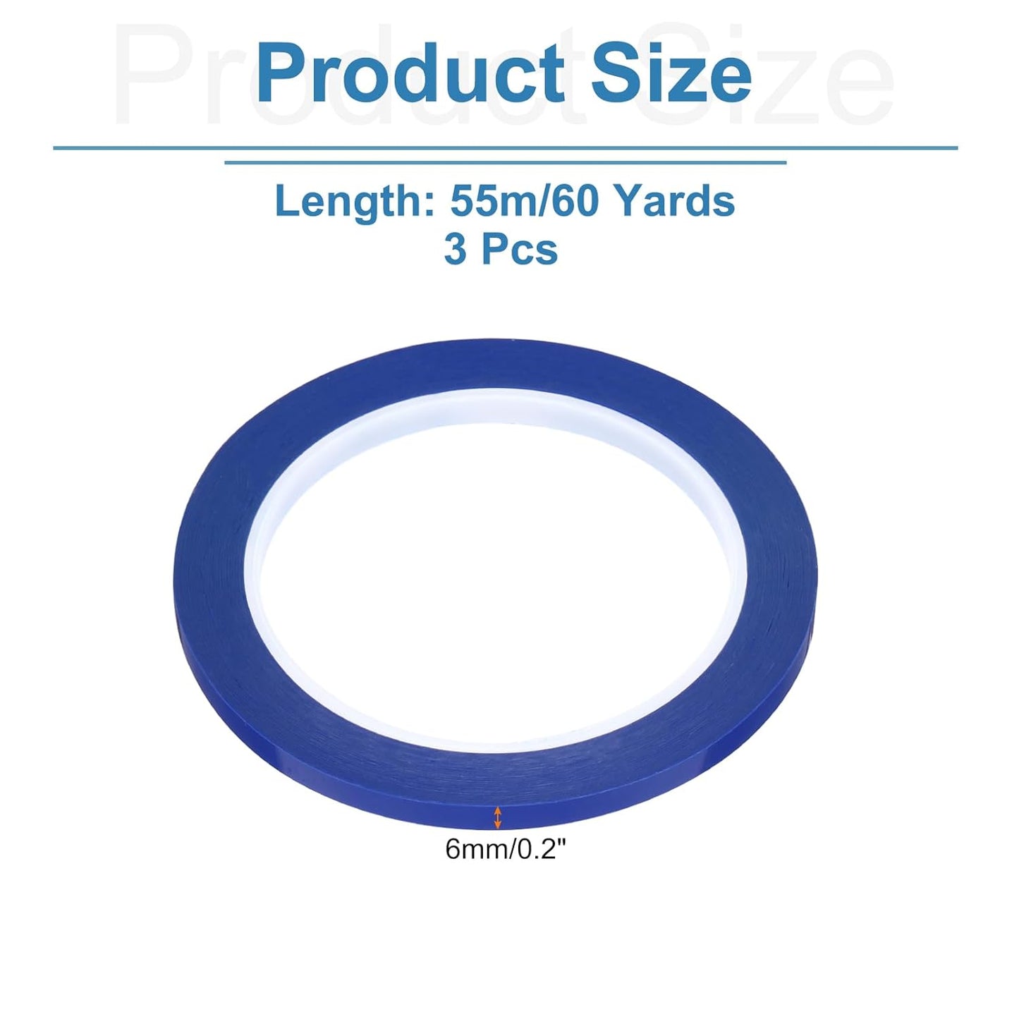 uxcell 3pcs 1/4" x 60 Yard Graphic Tape Whiteboard Grid Marking Tape Pinstripe Chart Line, Blue
