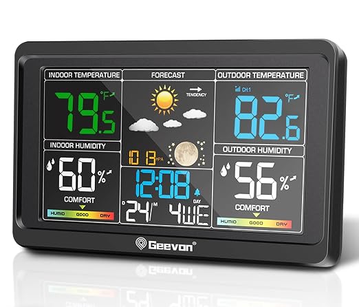 Geevon Weather Stations Wireless Indoor Outdoor Thermometer, Color VA Display - Image 9
