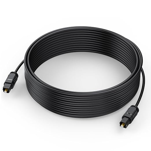 Optical Audio Cable 25 feet, Digital Audio Optical Cable Ultra-Thin Cord by DteeDckDirect