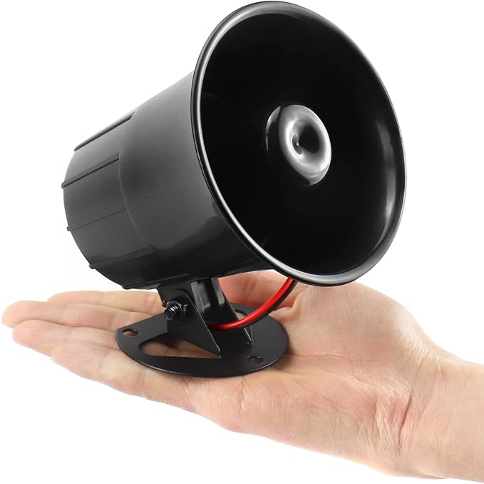 QWORK Electric Siren Horn, 2 Pack DC 12V Security Loud Wired Alarm Siren - Image 5
