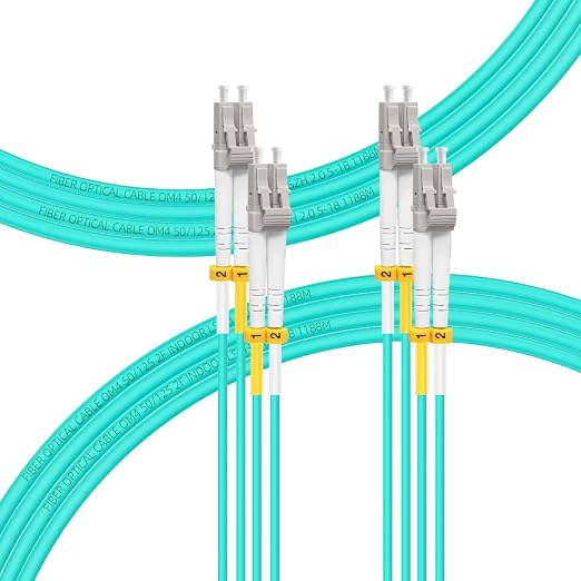 FLYPROFiber- 8M-2Pack LC to LC Fiber Patch Cable OM4 Multimode, MM Multi Mode by FLYPROFiber
