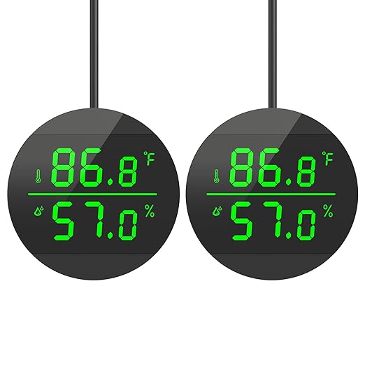 QZQ Reptile Thermometer and Humidity Gauge, LED Digital Thermometer Hydrometer by QZQ