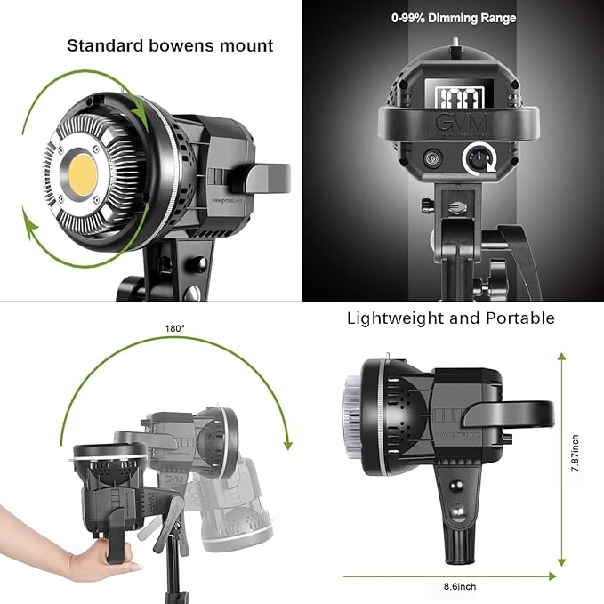 GVM 80W Photo Studio Lighting Kit, LED Video Light - Image 4
