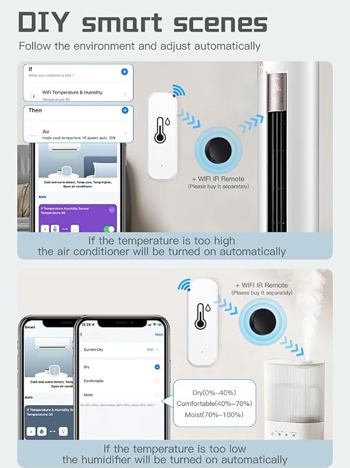 Zigbee Temperature and Humidity Sensor, Smart Home Multi-Room Group Control - Image 4