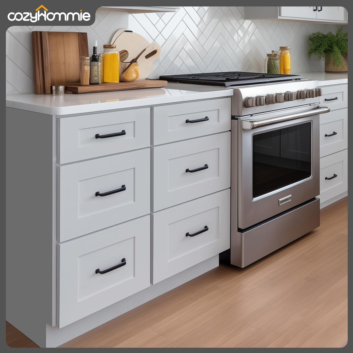 Shaker Style Grey RTA Base Drawer Cabinet by Solid Wood for Kitchen, Bathroom, Bedroom or Office with 3 Drawers and Soft Close (30" W x 24" Depth x 34-1/2" H)