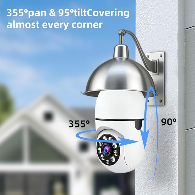 Hawkray Light Bulb Security Camera -5G& 2.4GHz WiFi 2K 3MP Security Cameras - Image 5