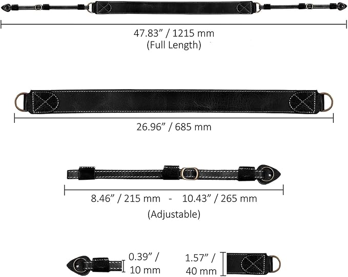 MegaGear Sierra Genuine Full-Grain Leather Camera Strap — Vintage Shoulder & - Image 4