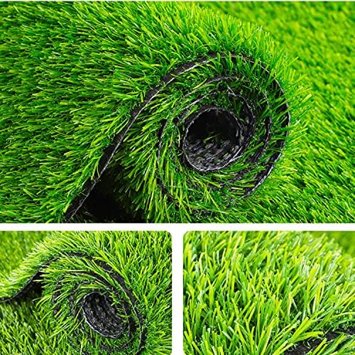 Fasmov Green Artificial Grass Rug Grass Carpet Rug 3.2' x 6.5', Realistic Fake - Image 4
