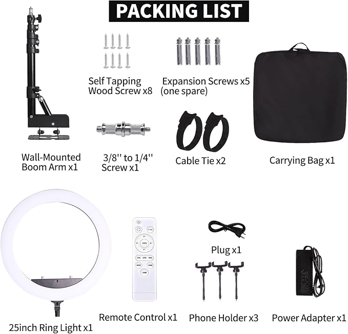 25 '' Ring Light Wall Mount - Image 2
