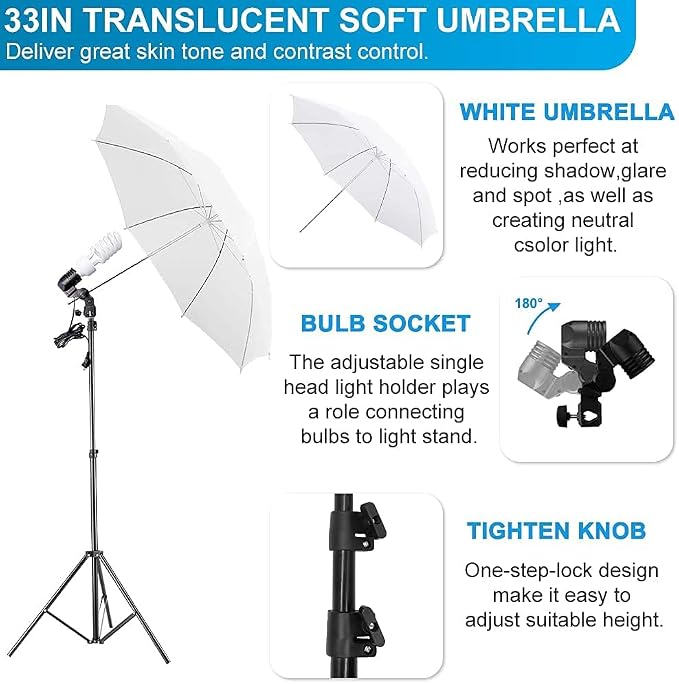 Photography Lighting Kit 8.5x10ft Backdrop Support System and LED Softbox Set - Image 7