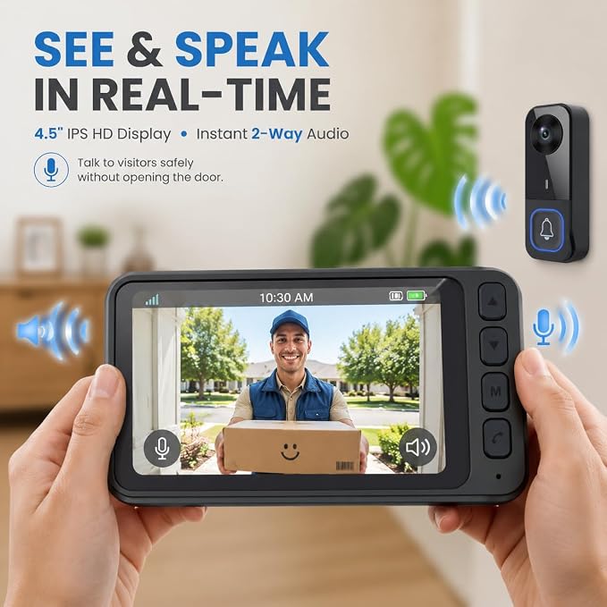 TKMARS Doorbell Camera Wireless No Subscription Video Doorbell, Real-time - Image 2
