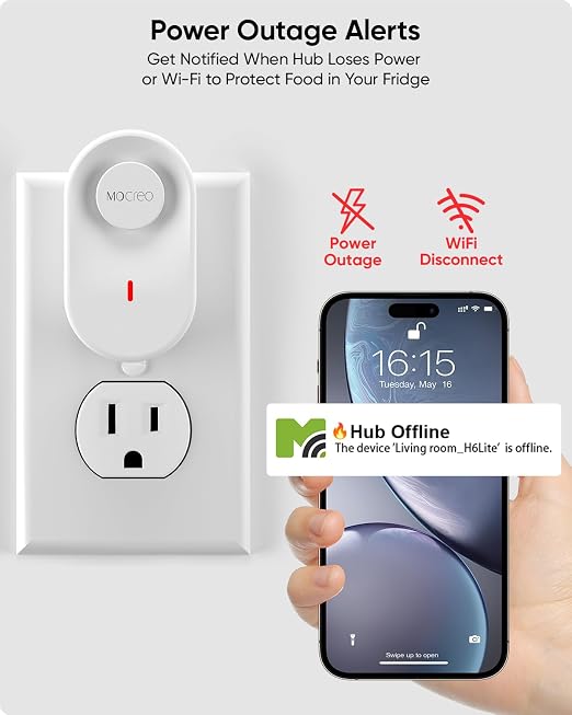 MOCREO WiFi Thermometer Freezer Alarm, Email Alert, App Notification, Data - Image 3