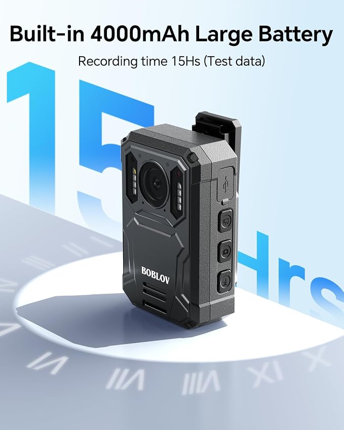 BOBLOV KJ23Pro 2K Body Camera, 64GB Body Camera - Image 3