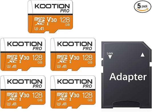 KOOTION 5 Pack Micro SD Cards 128GB, U3 microSDXC Flash Memory Card by KOOTION