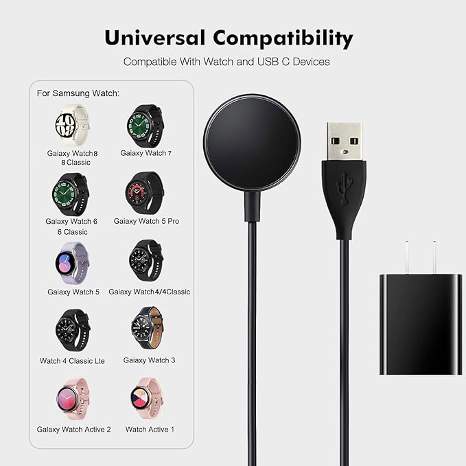 Watch Charger Compatible for Samsung Galaxy Watch 8/8 Classic, 5/5 Pro/4/4/6 - Image 3