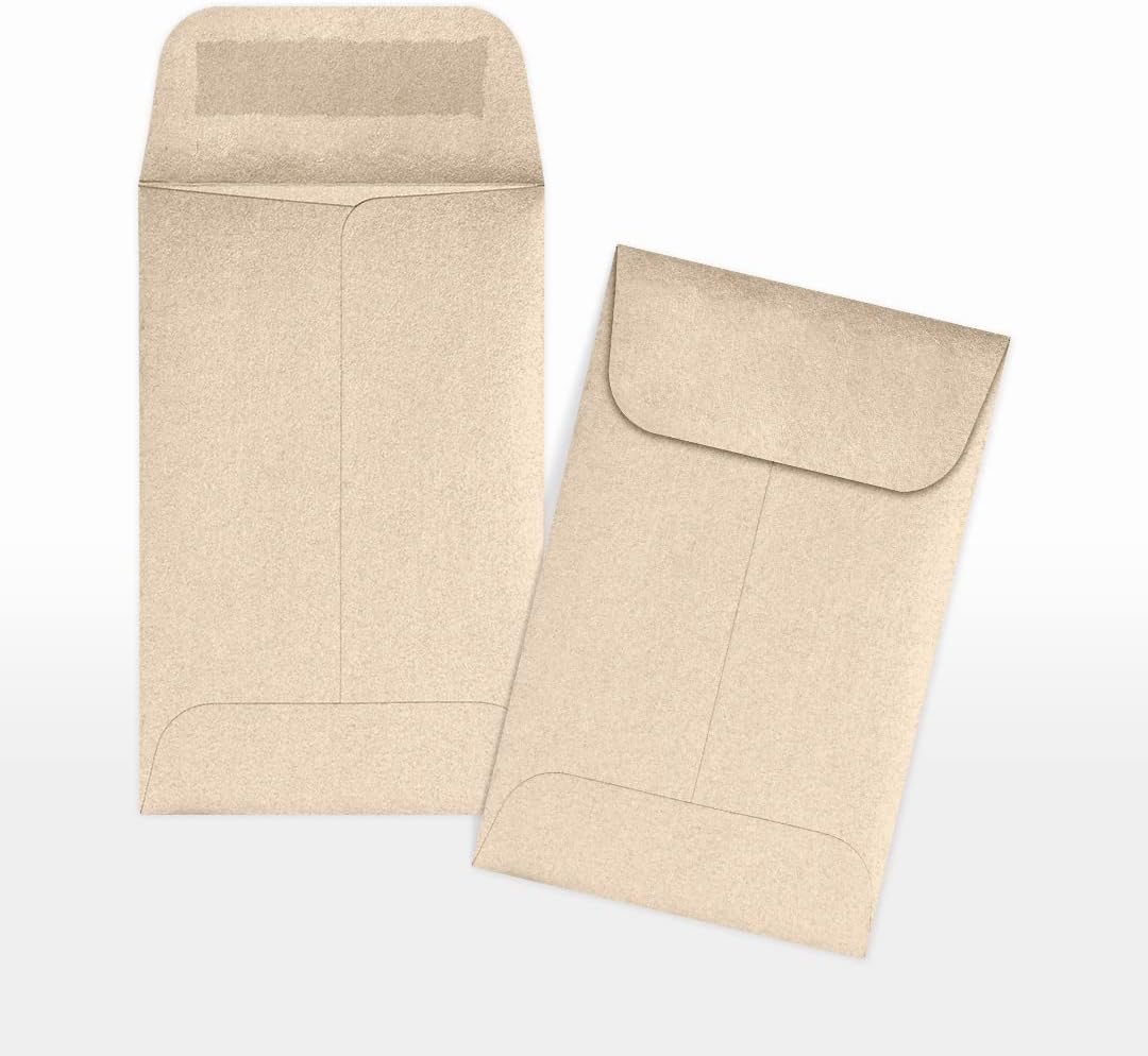 LUXPaper #1 Coin Envelopes | 2 1/4" x 3 1/2" | Taupe Metallic | 80lb. Text | 50 Qty