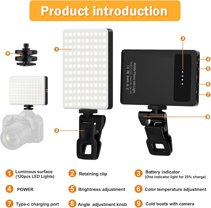 120 LED Selfie Light for iPhone, Portable Phone Light - 5000mAh Rechargeable - Image 4