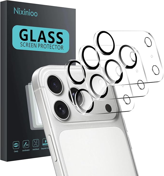 3 Pack Camera Lens Protector for iPhone 17 Pro Max, Tempered Glass, by Unknown