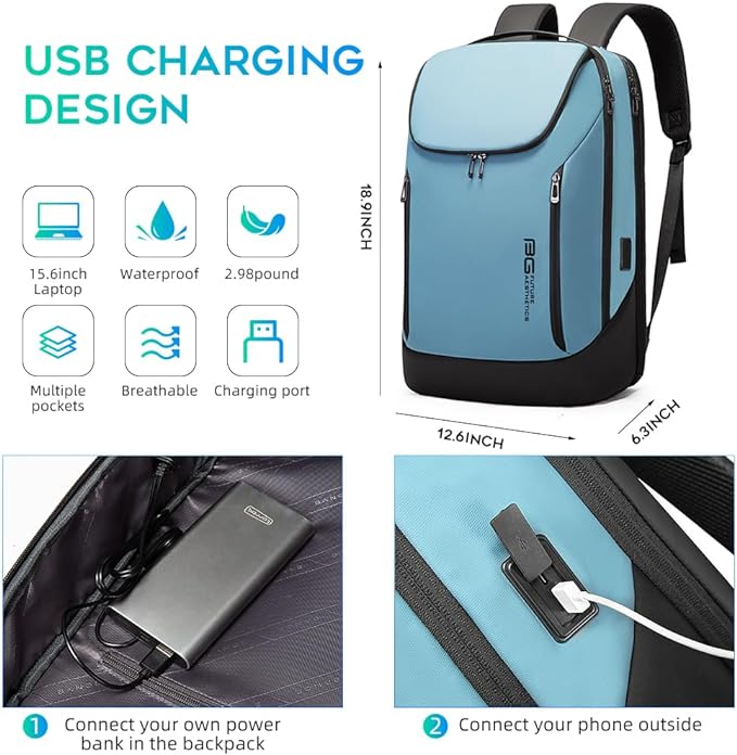 BANGE Business Smart Backpack Waterproof fit 15.6 Inch Laptop Backpack - Image 3