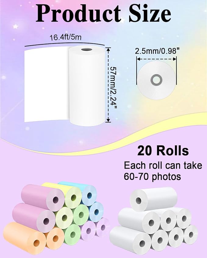 20 Rolls Instant Camera Refill Print Paper, HD Kidizoom Print Camera Paper - Image 3