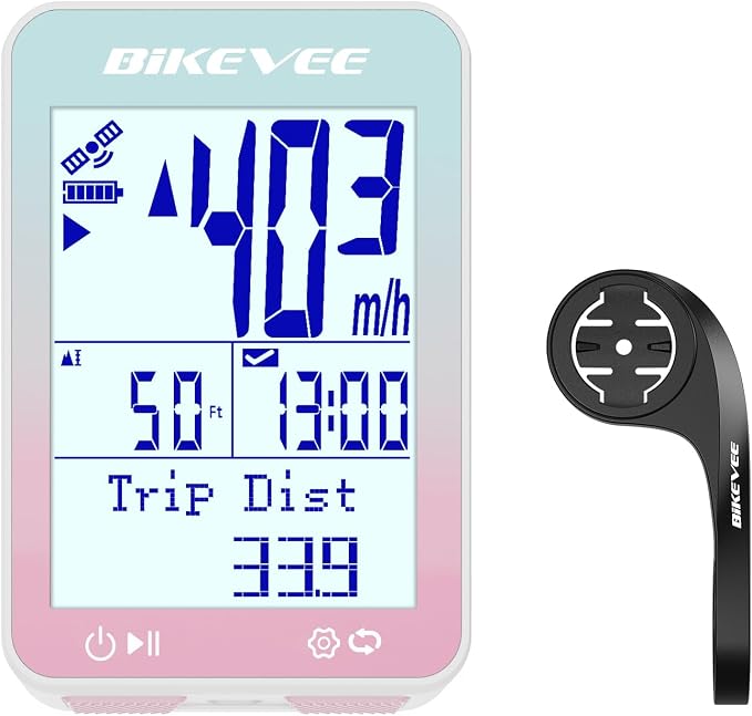GPS Bike Computer Wireless Bicycle Speedometer Odometer 9 Languages Auto by Bikevee