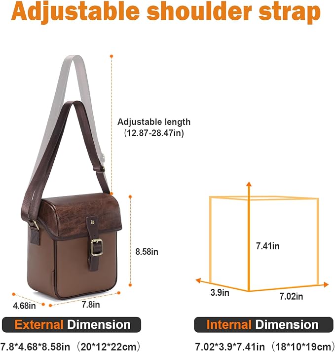 Cwatcun Camera Sling Bag PU Leather - Image 7
