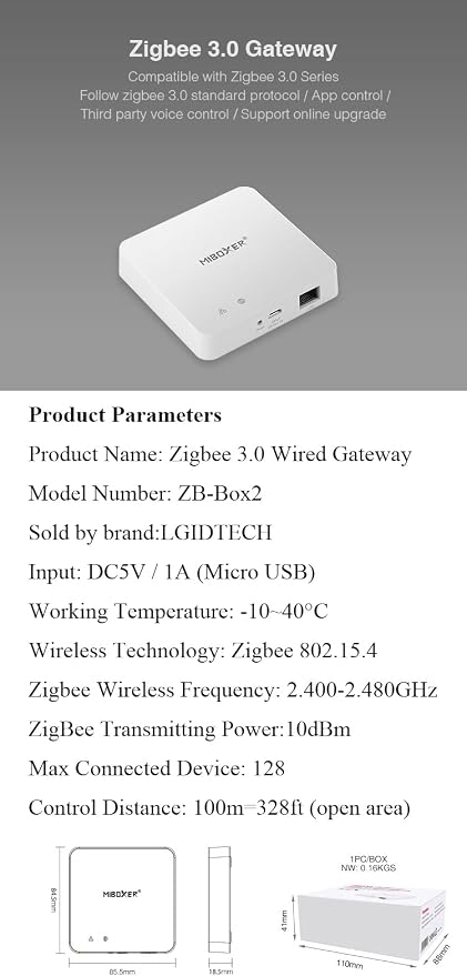 LGIDTECH ZB-Box2 Zigbee 3.0 Wired Gateway, Compatible - Image 2