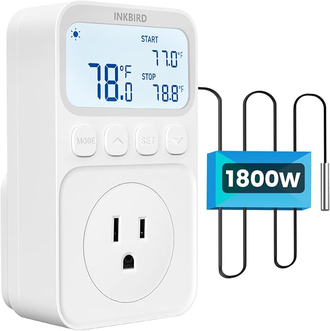 INKBIRD Plug in Thermostat 15A 1800W, Programmable Heating Cooling Digital by Inkbird