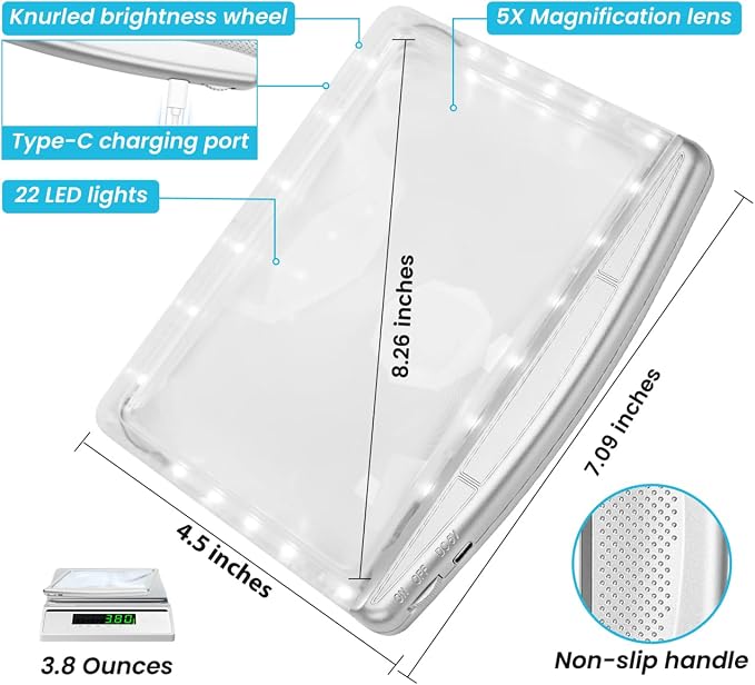 Rechargeable 5X Magnifying Glass - Image 6