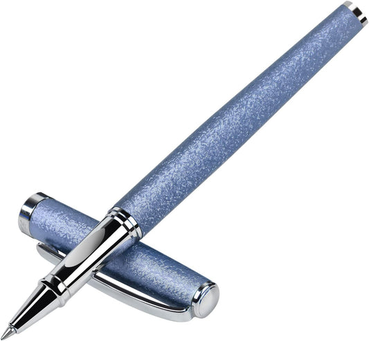 Nice pens,luxury pen with cace,fancy pens Ballpoint Pen Smooth writing experience stylish design effortless writing executive pen-Gift Box with 0.5mm Black Extra 2 Refill (Blue)