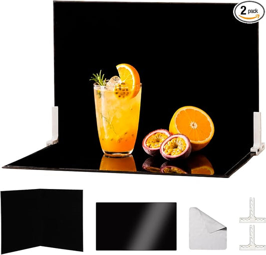 Product Photography Backdrop Kit, Reflective Black Acrylic Sheet & by MDAOCRY