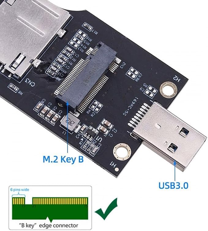 CY Adapter NGFF M.2 Key-B WWAN to USB 3.0 Adapter Riser Card - Image 3