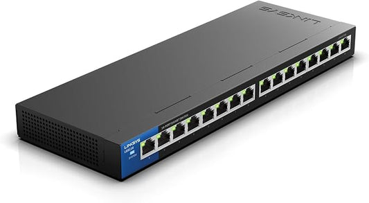 Linksys LGS116P 16 Port Gigabit Unmanaged Network PoE Switch by Linksys
