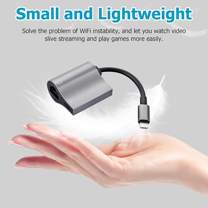 Lightning to RJ45 Ethernet Adapter Network Adapter, Support 10/100Mbps Ethernet - Image 7