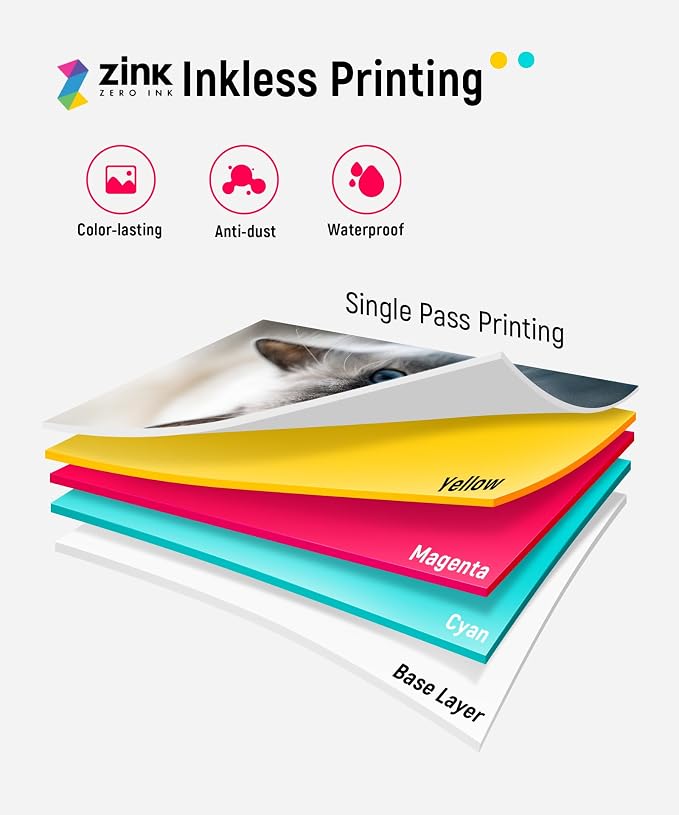 Liene Pearl K100 2x3” Photo Printer, Mini Picture Printer w/ 10 Zink Adhesive - Image 7
