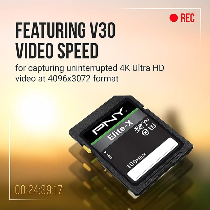 PNY 128GB Elite-X Class 10 U3 V30 SDXC Flash Memory Card - Image 5