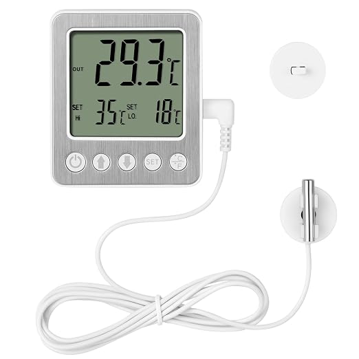 Refrigerator Thermometer Freezer Alarm Digital Freezer Thermometer Fridge by VLEJEARI