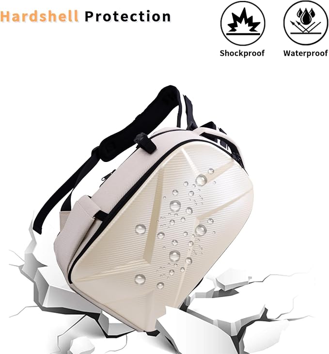 Camera Backpack Hard Shell Imitation Carbon Fiber DSLR, Waterproof Shockproof - Image 4