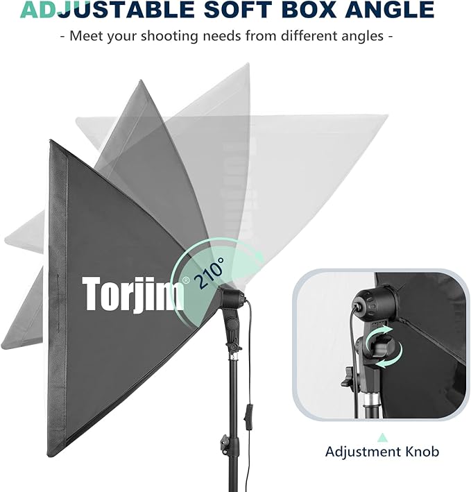 Torjim Softbox Photography Lighting Kit, Photography Continuous Lighting Kit - Image 3