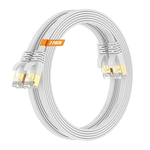 Cat7 6FT Ethernet Cable Flat-White-10Gbps Ultra Slim High Speed Double Shielded - Image 9