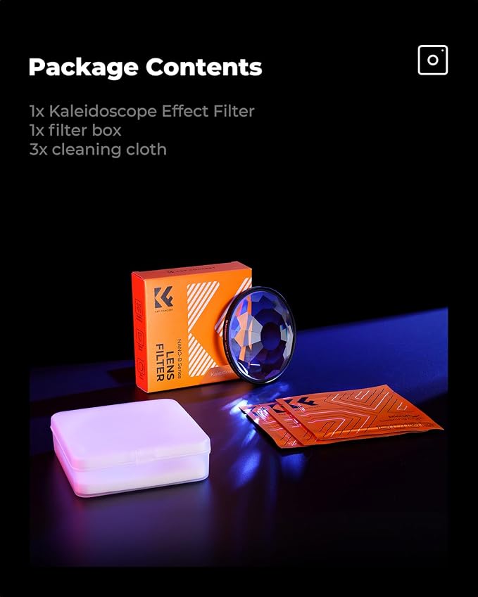 K&F CONCEPT 72mm Kaleidoscope Filter, Special Effects Filter Prism Crystal Glass - Image 7