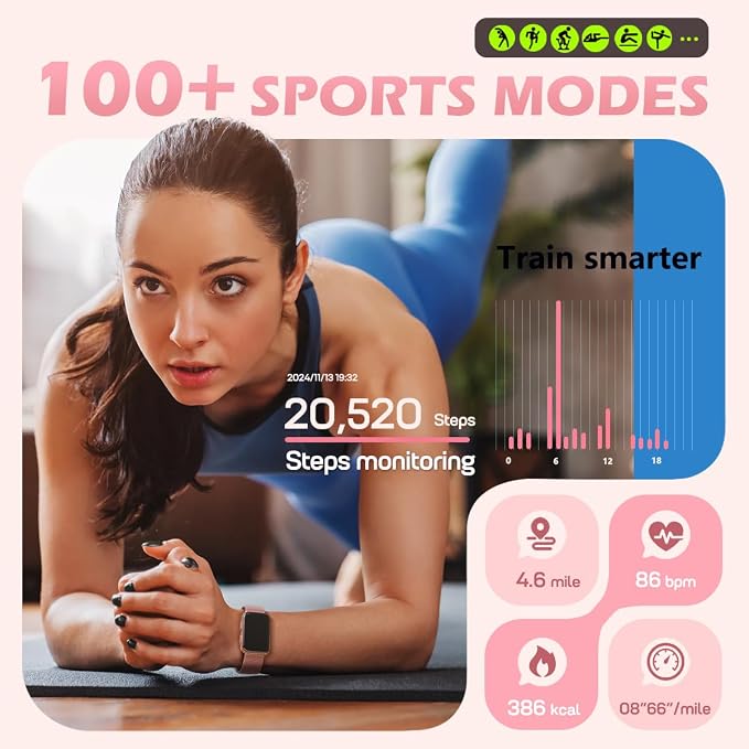 MorePro Health Fitness Tracker for Women Men, 24/7 Heart Rate Blood Pressure & - Image 5