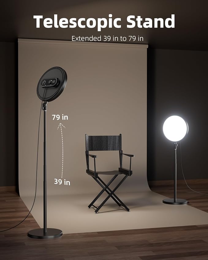 TODI Large Ring Light with 79" Stand, 6500K Full-Screen Selfie Ring Light with - Image 3