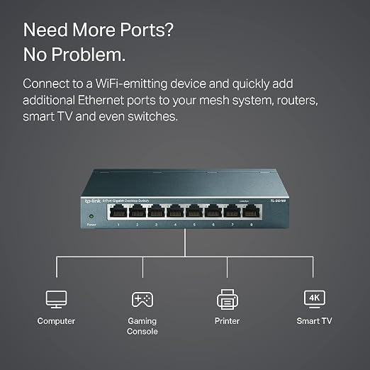 TP-Link 8 Port Gigabit Ethernet Network Switch | Ethernet Splitter | Sturdy - Image 3
